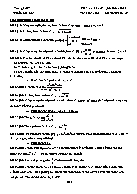 Đề kiểm tra học kì II môn Toán lớp 11 - Trường THPT Nguyễn Hữu Huân